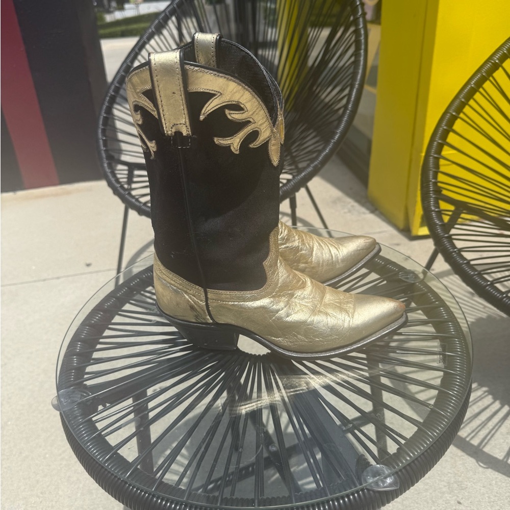 Gold and Black Western Boots/7